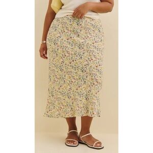 Reformation Layla Midi Skirt in Yellow Floral
